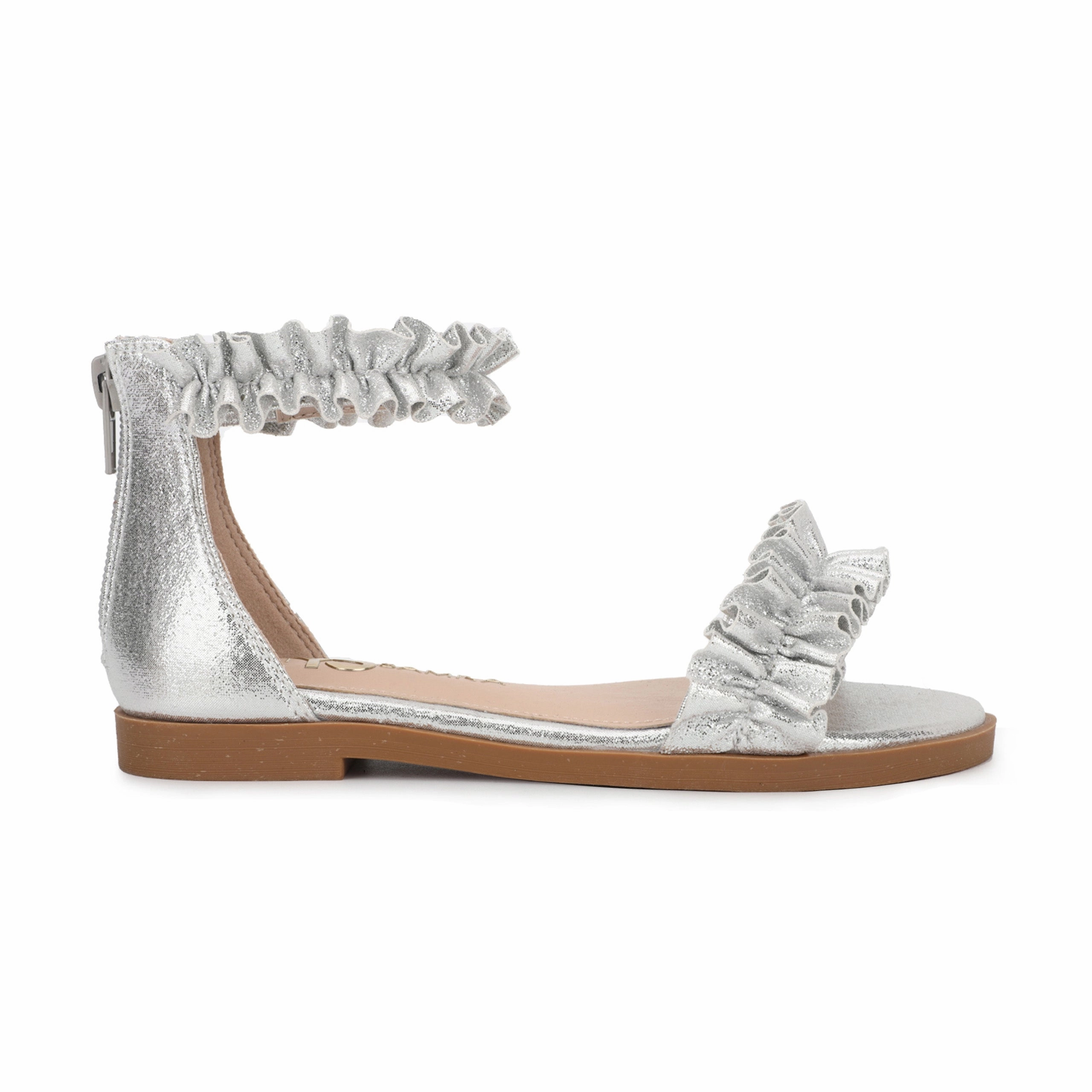 Miss Ava Sandal in Silver - Kids Slip Resistant Grip