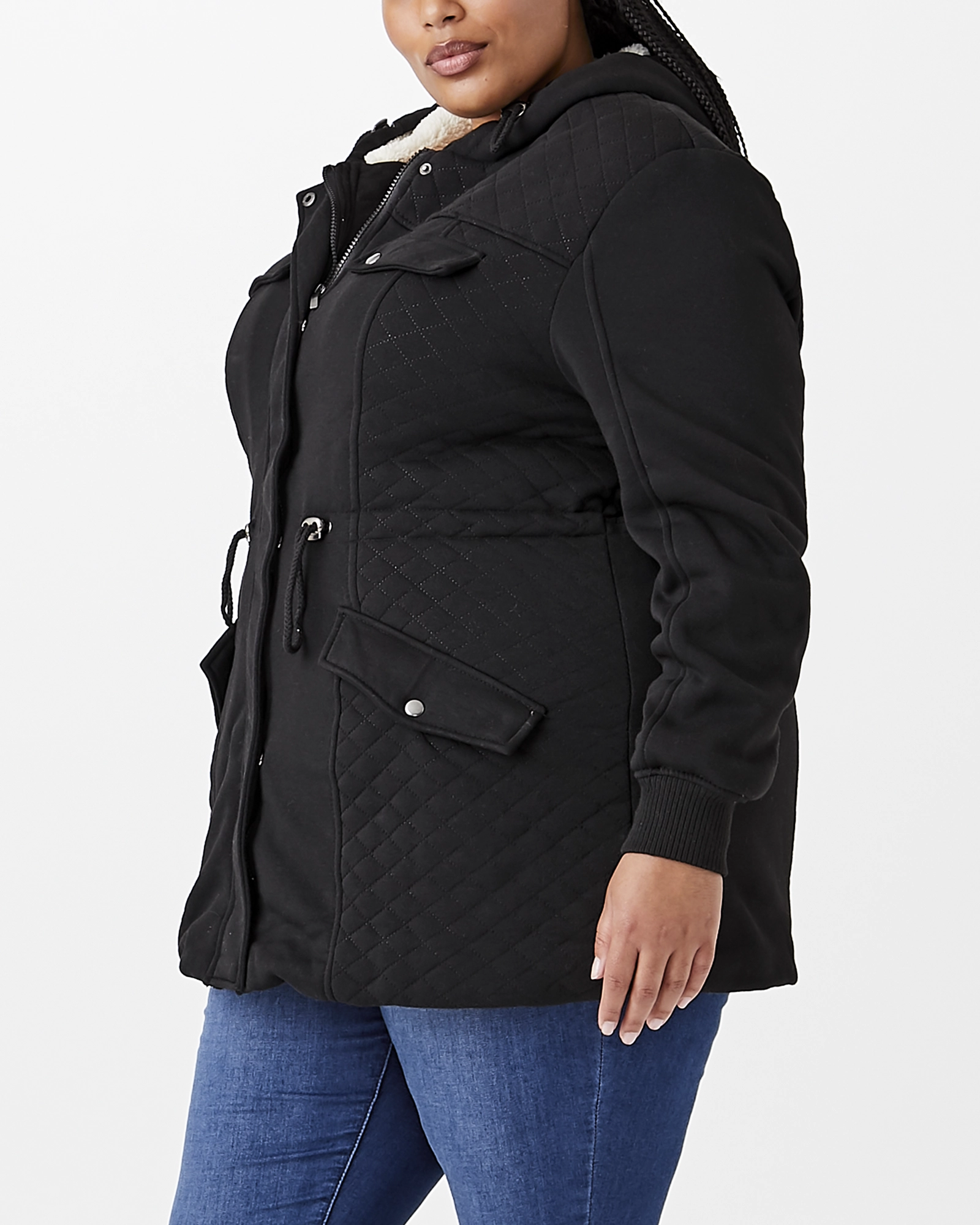 Primrose Quilted Hooded Jacket | Black Practical Comfort