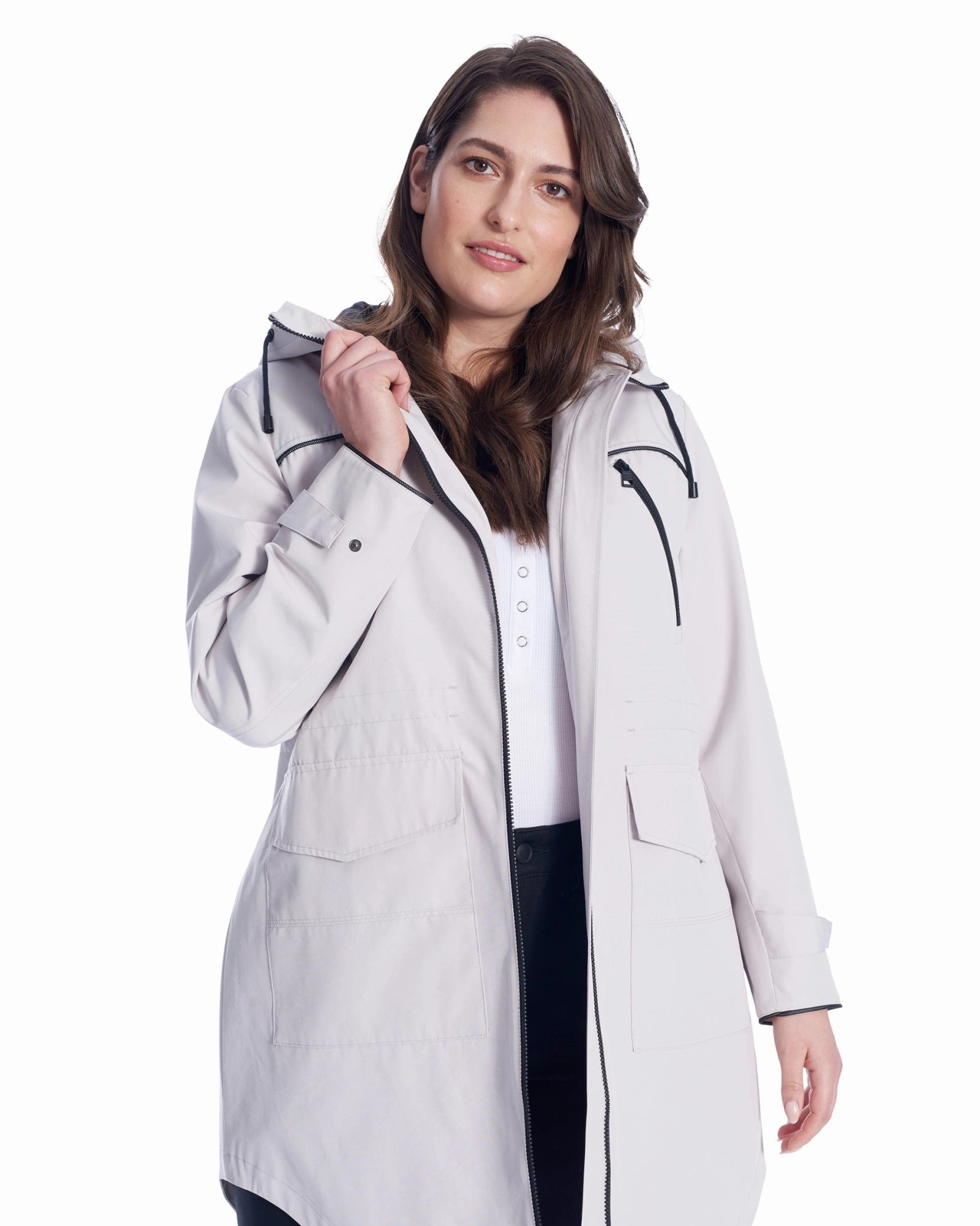 Drawstring Raincoat | Platinum Fashionable Style Packable Layer