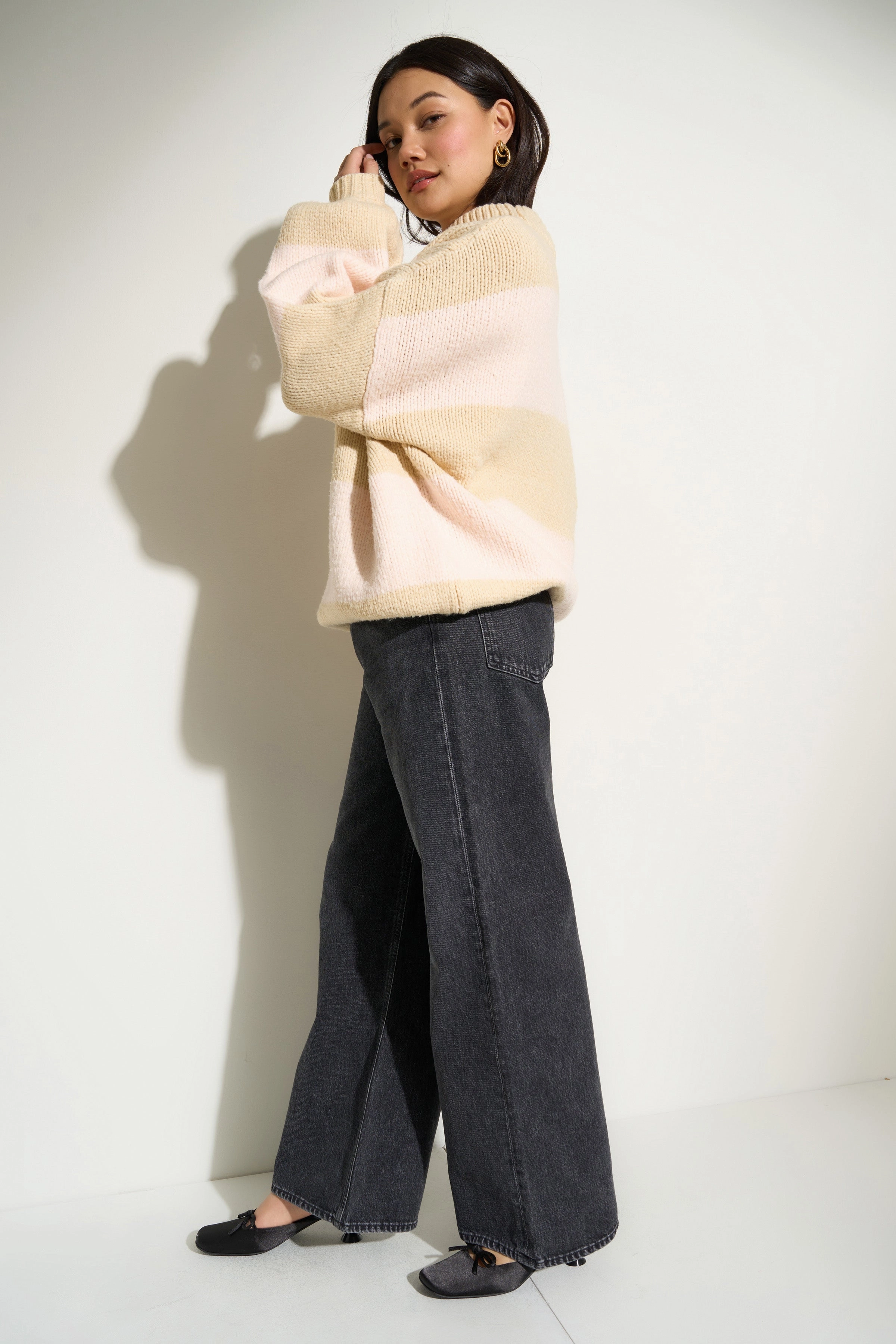 Bellamy Pullover - Pink Stripe Chilly Chic Ultimate Comfort