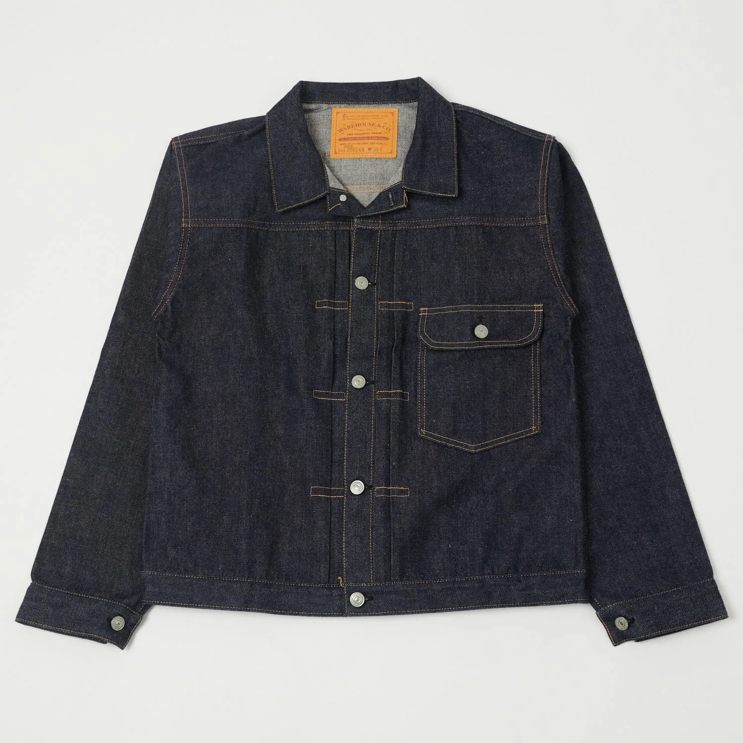 Warehouse & Co 2001XX (2000XX) 1947 Model Type I Denim Jacket - Raw Moisture Wicking Inner Ergonomic Seams