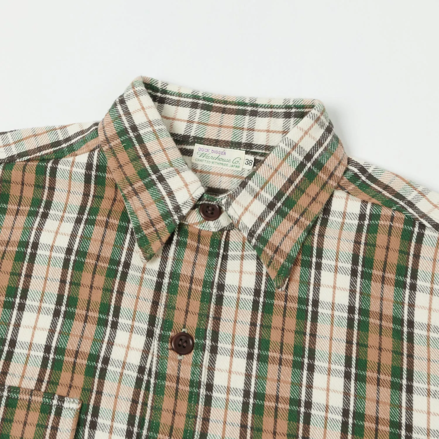 Warehouse & Co 3022 Duck Digger Plaid Flannel Shirt - Salmon Multipocket Style ethical fashion