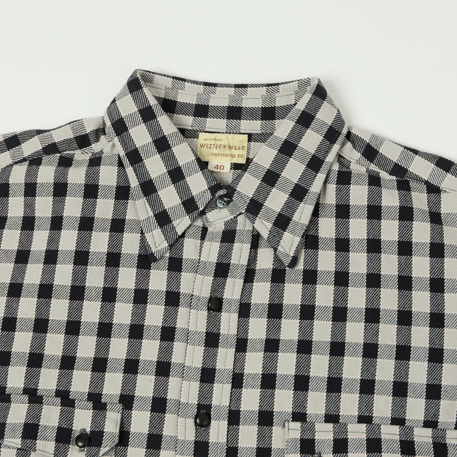 Warehouse & Co 3052 Longhorn Flannel Western Shirt - Black Ombre look Ventilated Back Panel