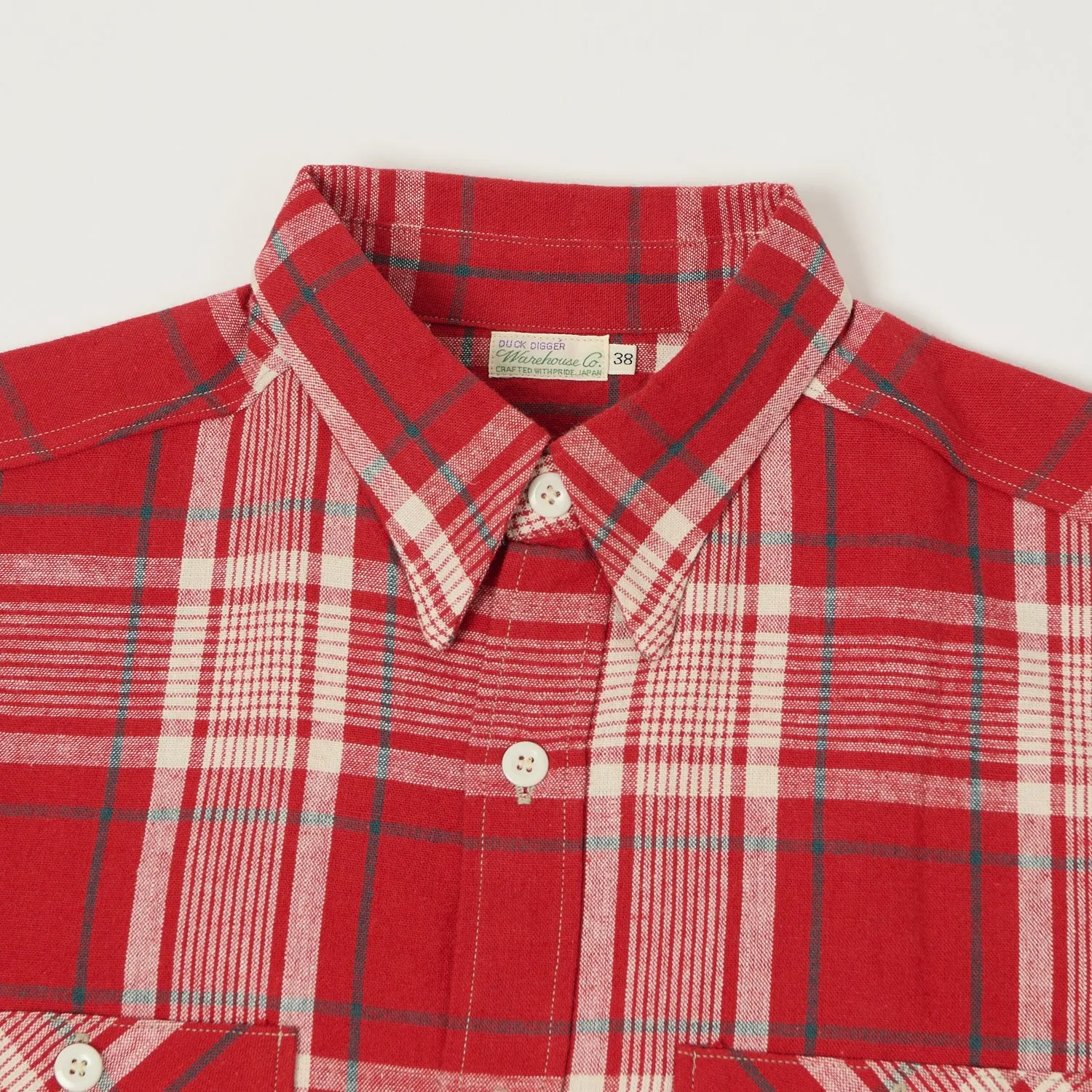 hypoallergenic Odor Control Fabric Warehouse & Co 3055 Duck Digger Plaid Work Shirt - Red