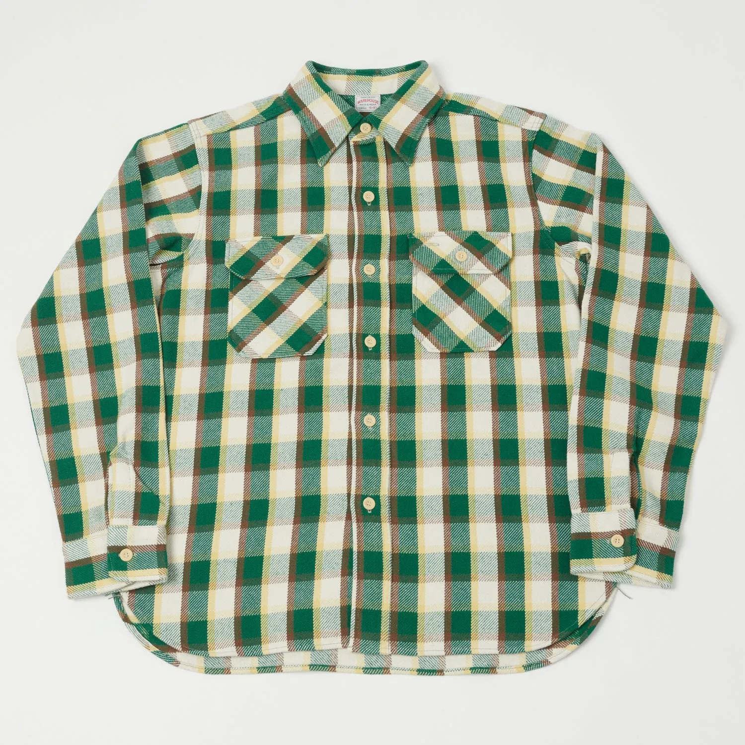 Perfect Wear Reinforced Elasticity Warehouse & Co 3104 Buffalo Check Flannel Shirt - Green