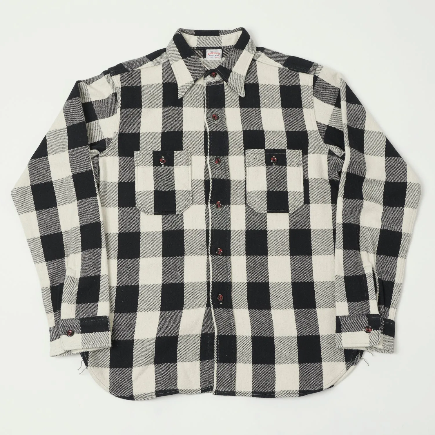 Warehouse & Co 3104 Plaid Flannel Shirt - Black Polished Look