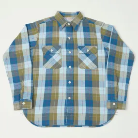 Warehouse & Co 3104 Plaid Flannel Shirt - Blue On-The-Go Style crew neck