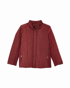 All terrain suitable for award ceremonies Azalea Quilted Jacket | Burgundy