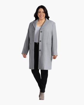 Florian Wool-Blend Coat | Light Grey Ergonomic Stitching