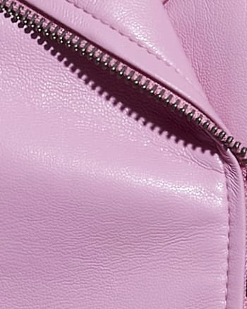 Clementine Recycled Leather Jacket | Paris Pink Feedback