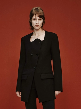 Cold Days Wave Collar Wool Coat