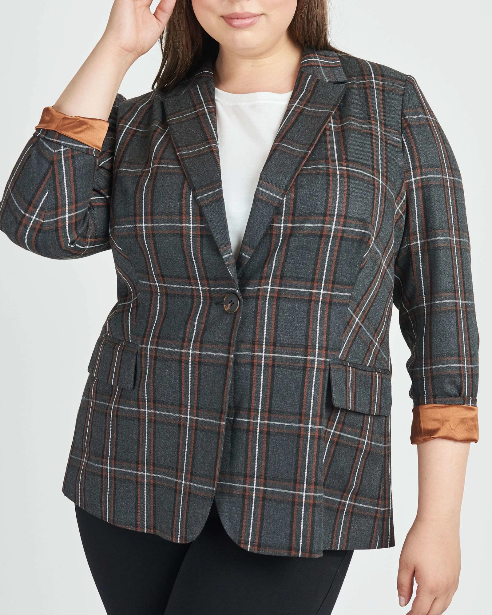 Sport Comfort Durable protection Waverly Plaid Notch Collar Blazer | G812 CHARCOAL