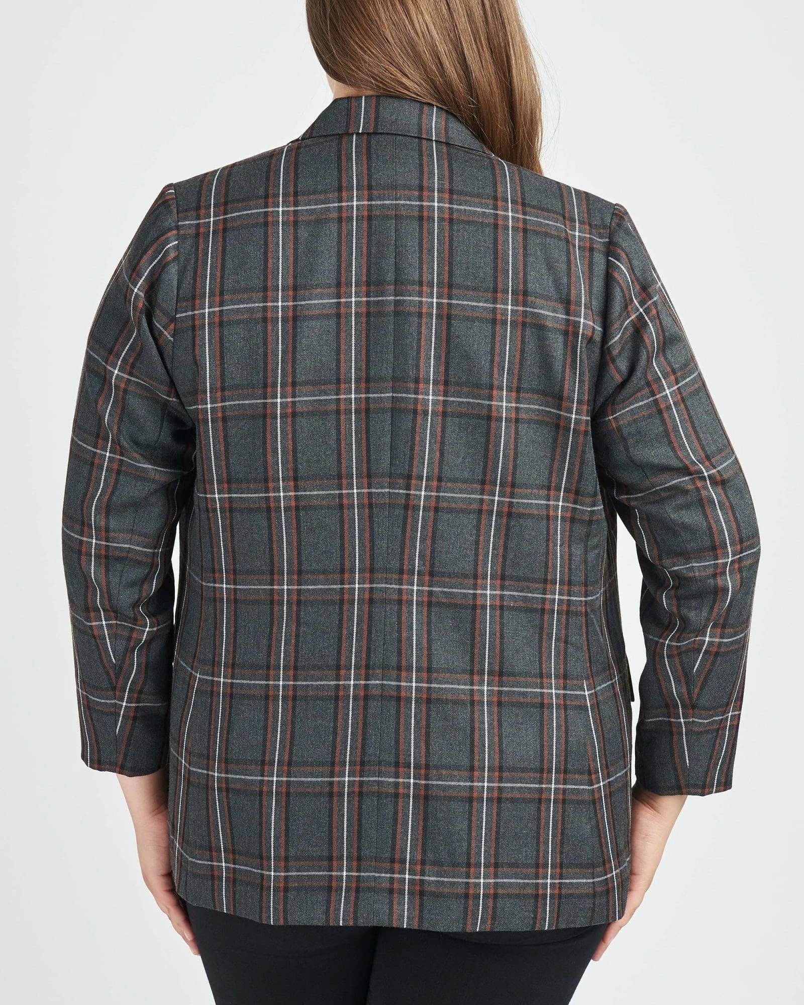 Waverly Plaid Notch Collar Blazer | G812 CHARCOAL Collaborate