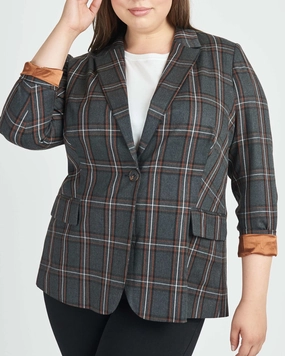 Sport Comfort Durable protection Waverly Plaid Notch Collar Blazer | G812 CHARCOAL