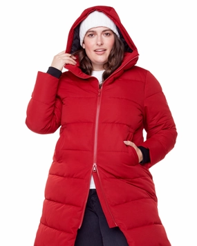 Vegan Down  Ultra Long Length Parka | Red Bronzer Relaxed Layer