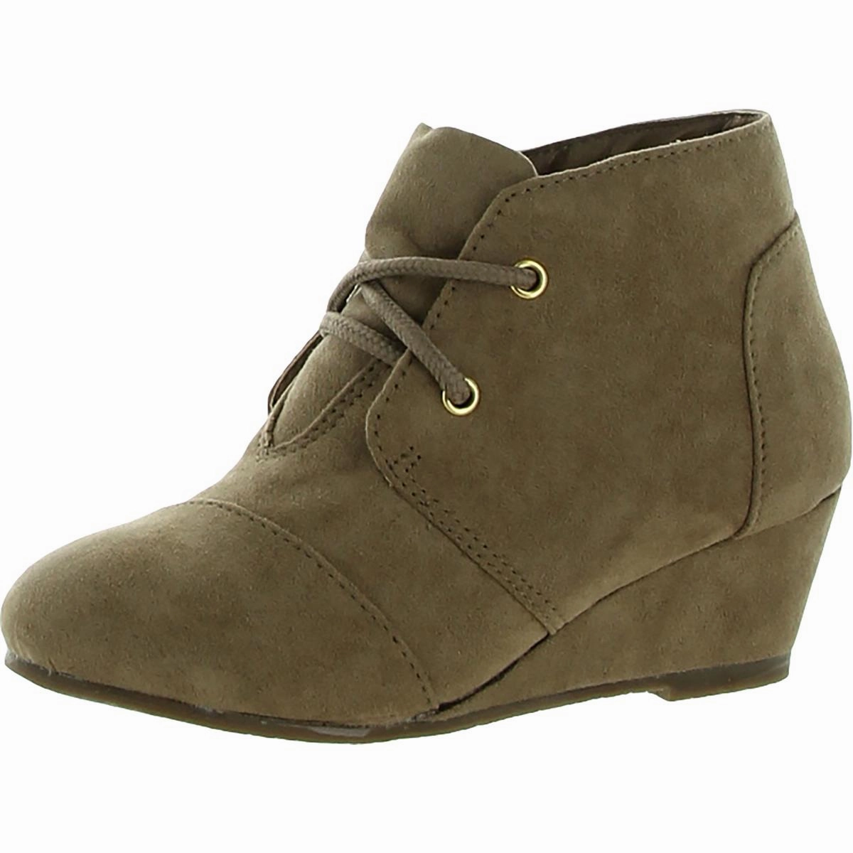 Odor Control Treatment Confetti Girls Faux Suede Ankle Wedge Boots