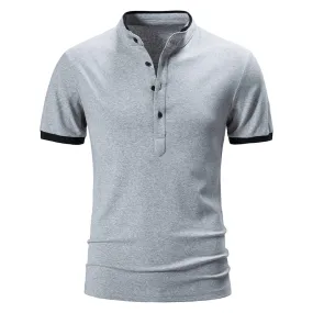 West Louis? Cotton Short Sleeve Solid Color Polo Shirt Summer Fashion Golf Clubhouse