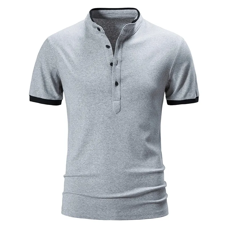 West Louis? Cotton Short Sleeve Solid Color Polo Shirt Summer Fashion Golf Clubhouse