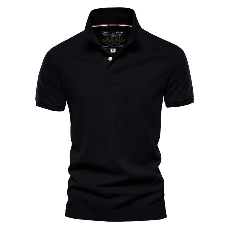 Chill Style Layered Vibe West Louis? Men Classic Cotton Business Polo Shirt