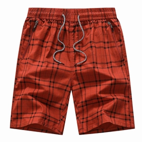 West Louis? Bermuda Elastic Waist Plaid Shorts Beachwear