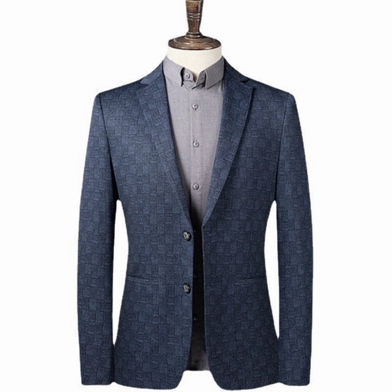 Comfortable Hiking Style West Louis? Boutique Fashion Slim Blue Plaid Casual Business Blazer