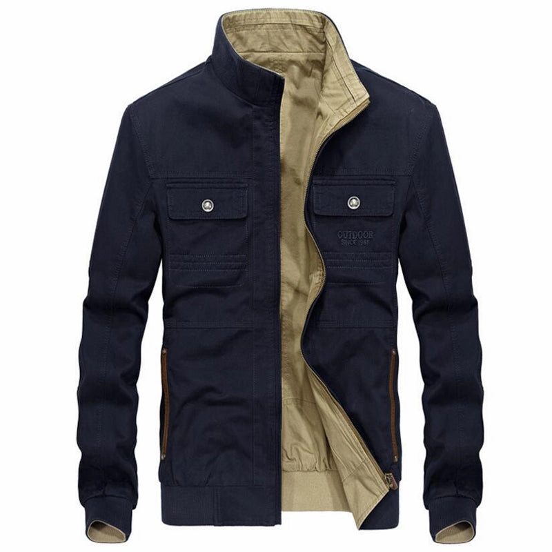 Period Bus West Louis? Double Front Pockets Windbreaker Jacket