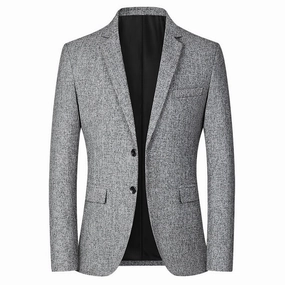 ReflectiveDetailing work commute West Louis? Fashion Woolen Single-Breasted Office Blazer