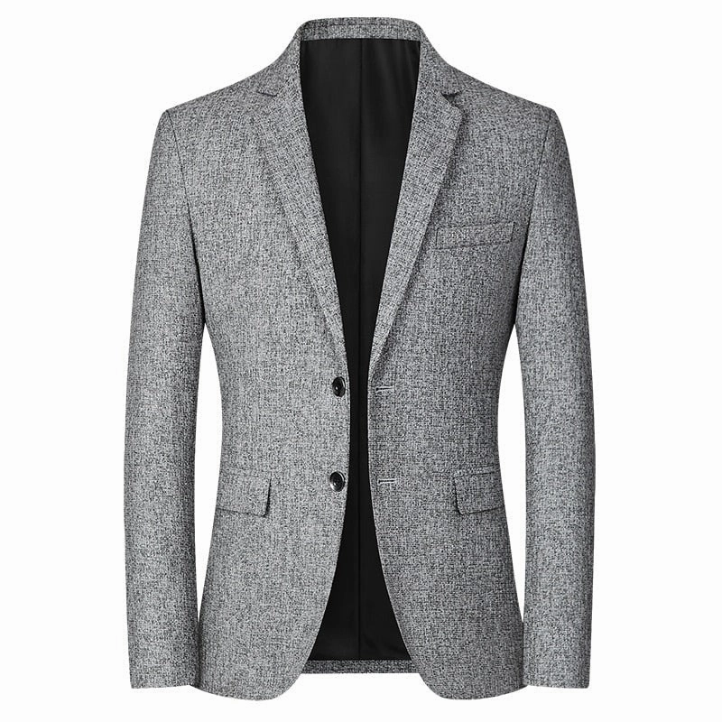 men West Louis? Fashion Woolen Single-Breasted Office Blazer