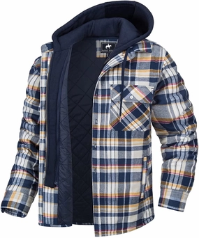 Insulated Jacket mountain scene West Louis? Flannel Shirt Jacket with Removable Hood