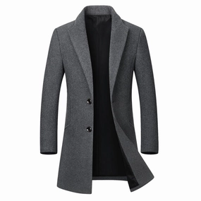 All-Weather Gear Fashion Week West Louis? High-End Thickened Warm Business-Men Woolen Trench Coat
