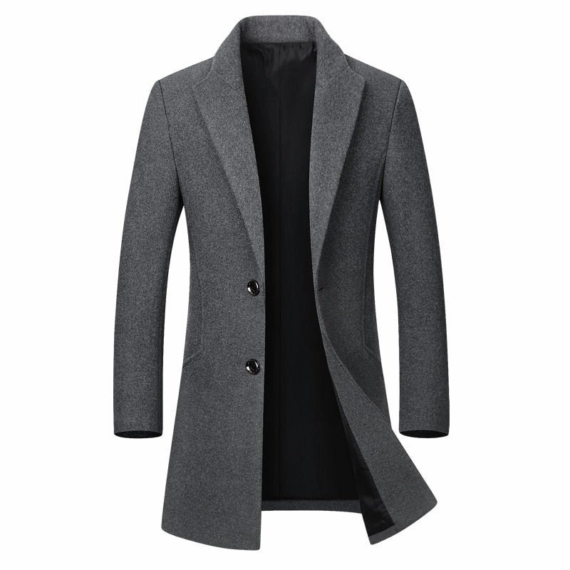 Quick Drying West Louis? High-End Thickened Warm Business-Men Woolen Trench Coat