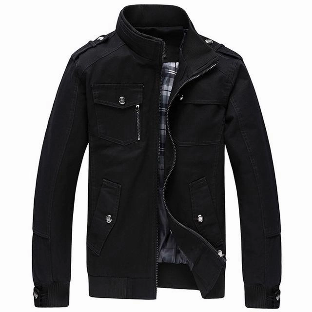 self - treat Street Comfort West Louis? Multi-pocket Mandarin Collar Men Jacket