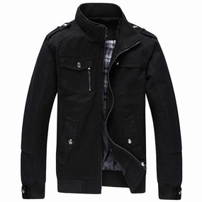 Daily Wear West Louis? Multi-pocket Mandarin Collar Men Jacket