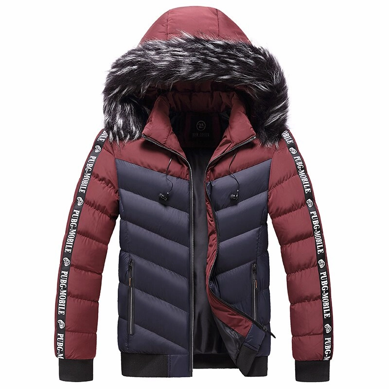 West Louis? Patchwork Thick Warm Fur Hood Waterproof Parka Mesh Backed Hood Quick Closure