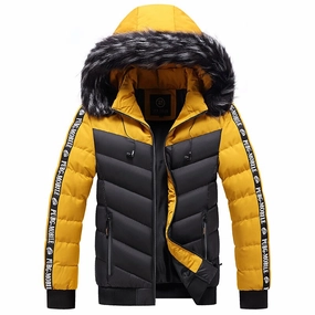MultiPocketDesign rainy West Louis? Patchwork Thick Warm Fur Hood Waterproof Parka
