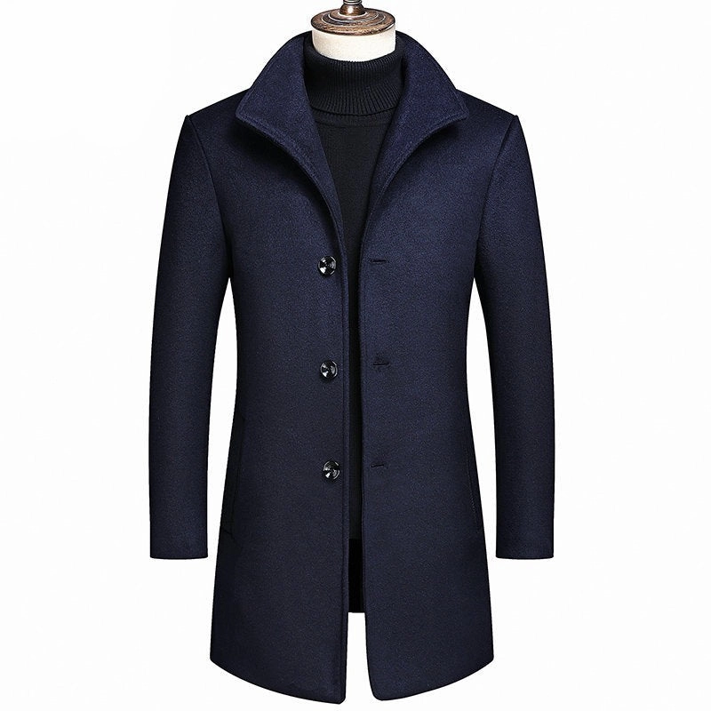 back - to - school Discuss West Louis? Winter Wool & Blends Stand Collar Long Trench Coat