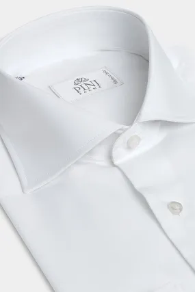 Casual Option All-Ages Fit White Shirt with double cuff - Made In Italy