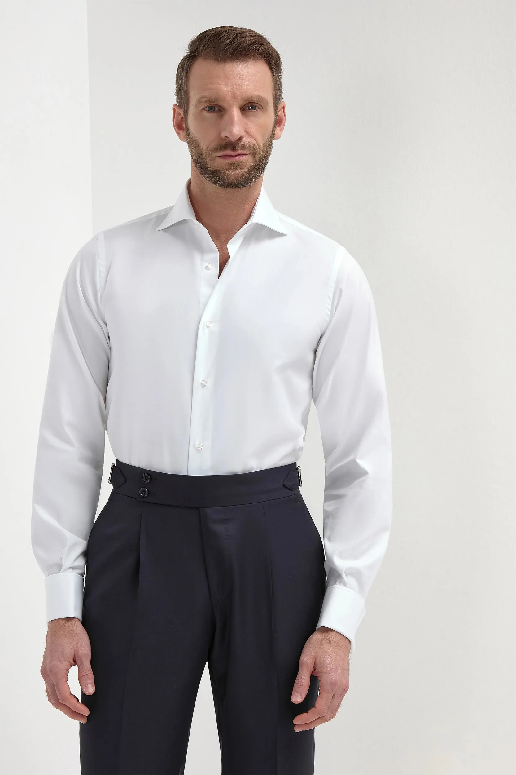 Fashion Comfort White Shirt with double cuff - Made In Italy