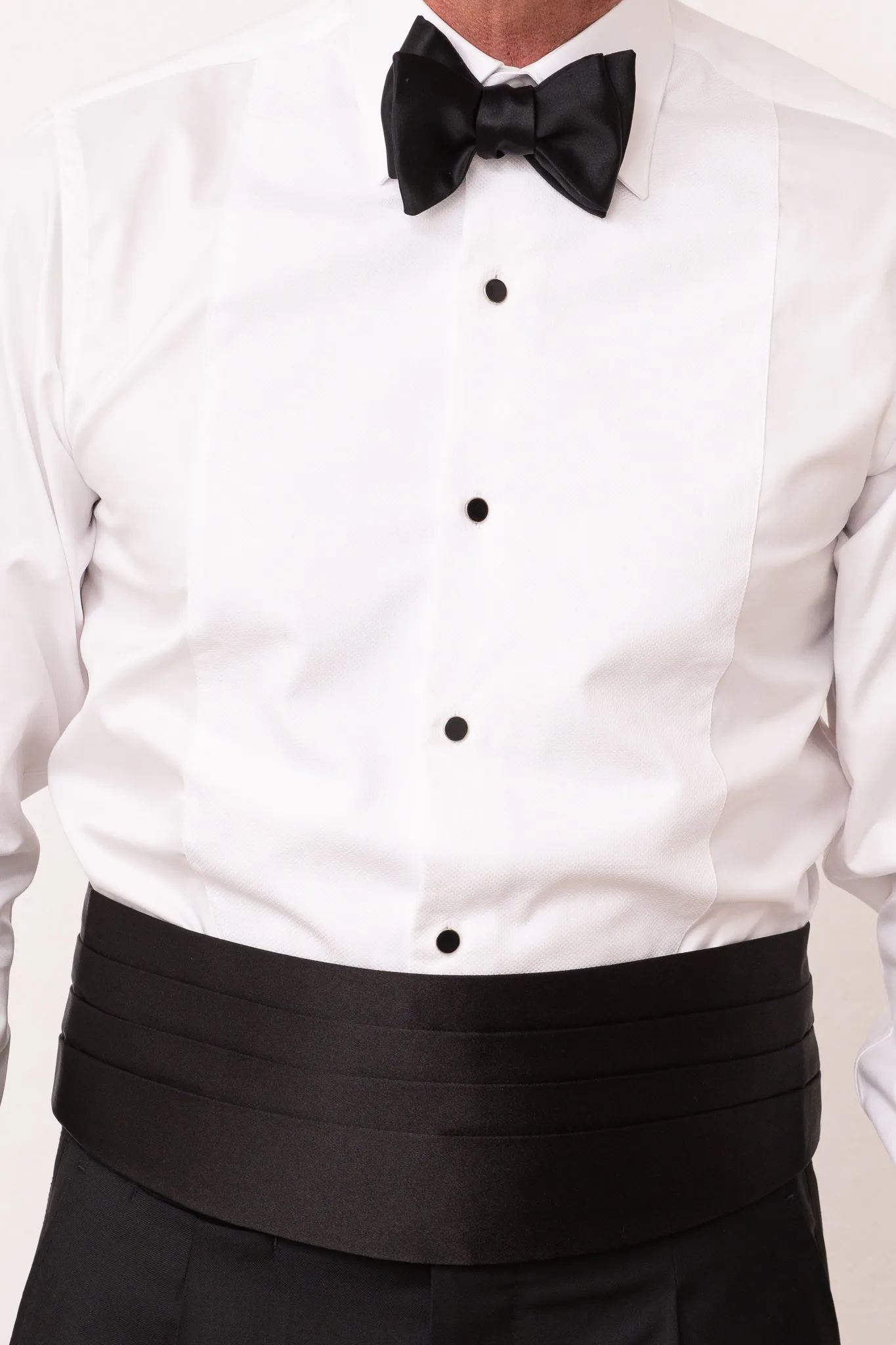 Graduation Attire White tuxedo piqu?? BIB front Shirt - Made in Italy