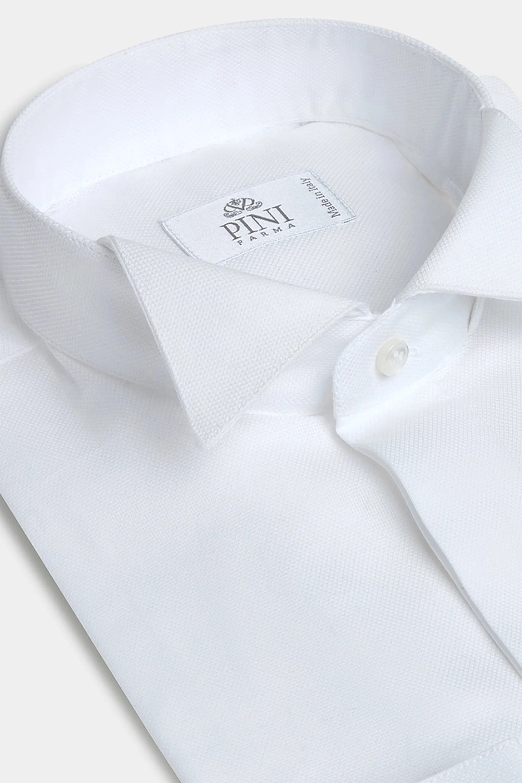Wrinkle Resistant Finish White tuxedo Shirt - Made in Italy