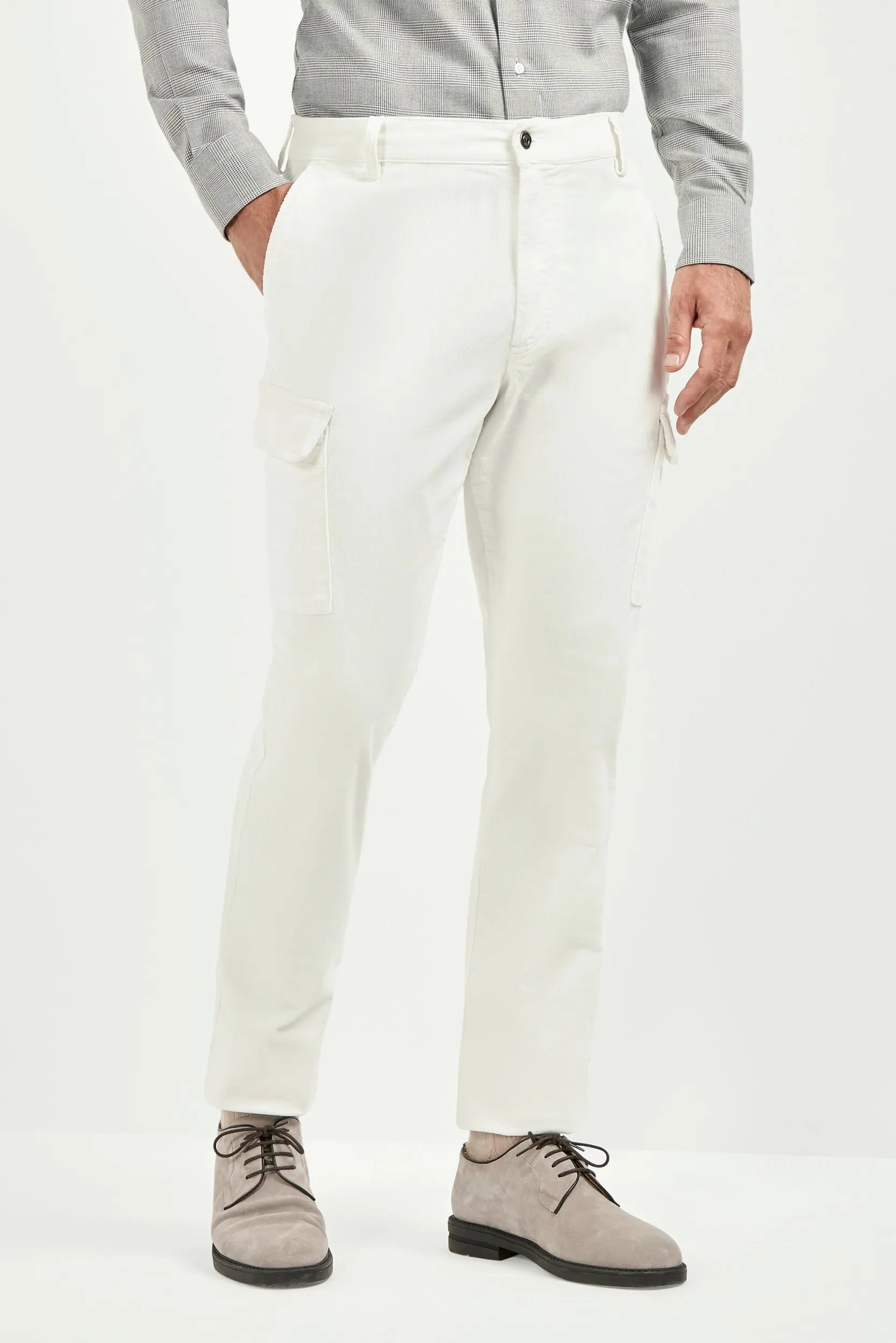White cargo trousers - Made in Italy FlexibleKnees