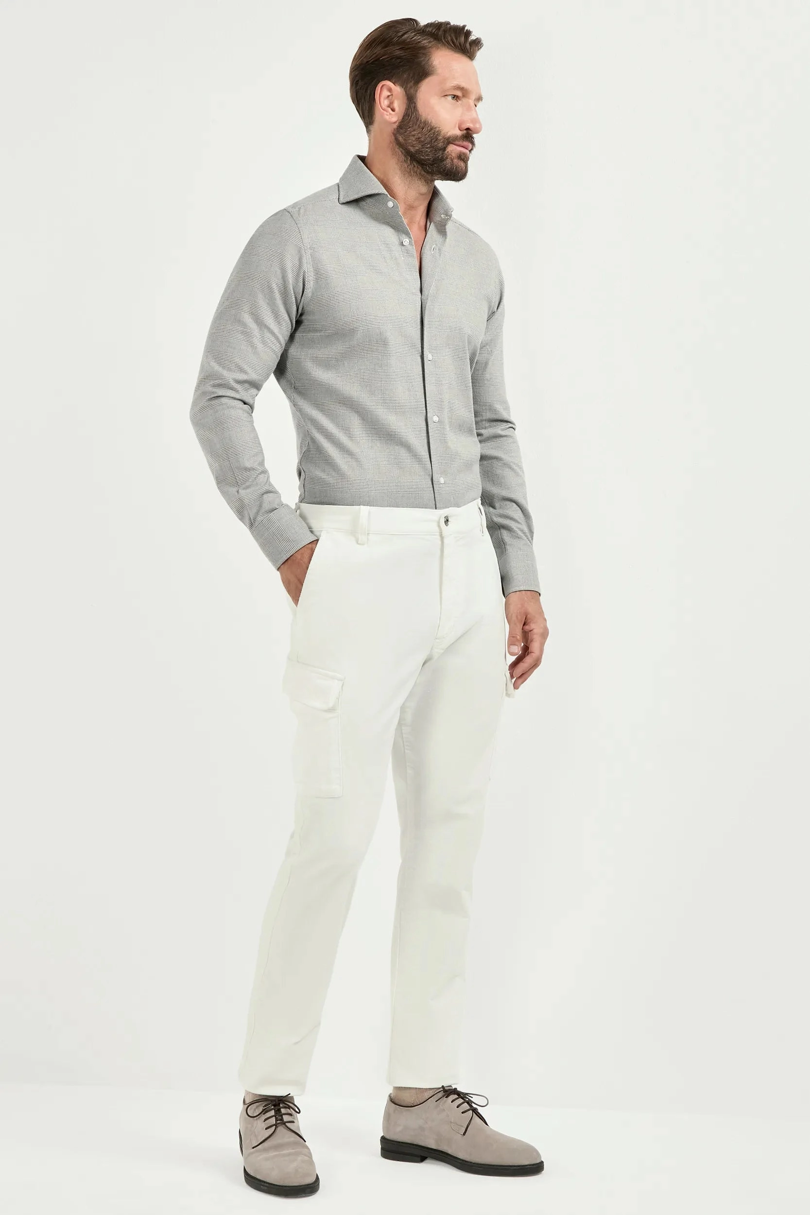 White cargo trousers - Made in Italy Sweat Wicking Liner