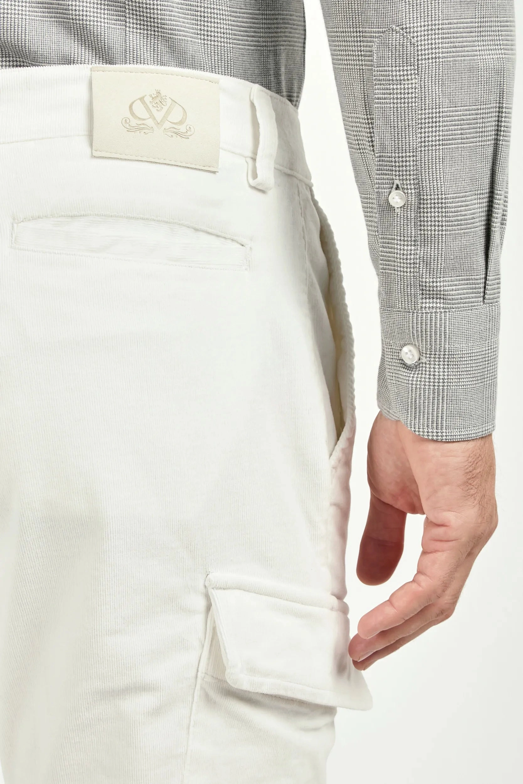 White cargo trousers - Made in Italy Minimal Vibe