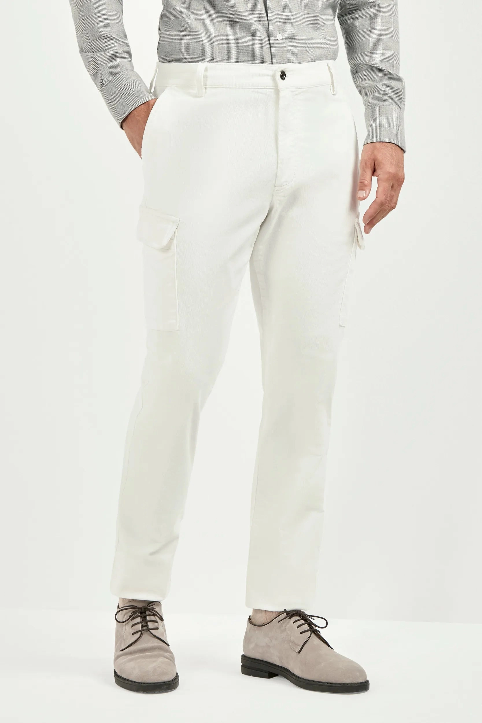 White cargo trousers - Made in Italy Casual Wearable Breathable layers