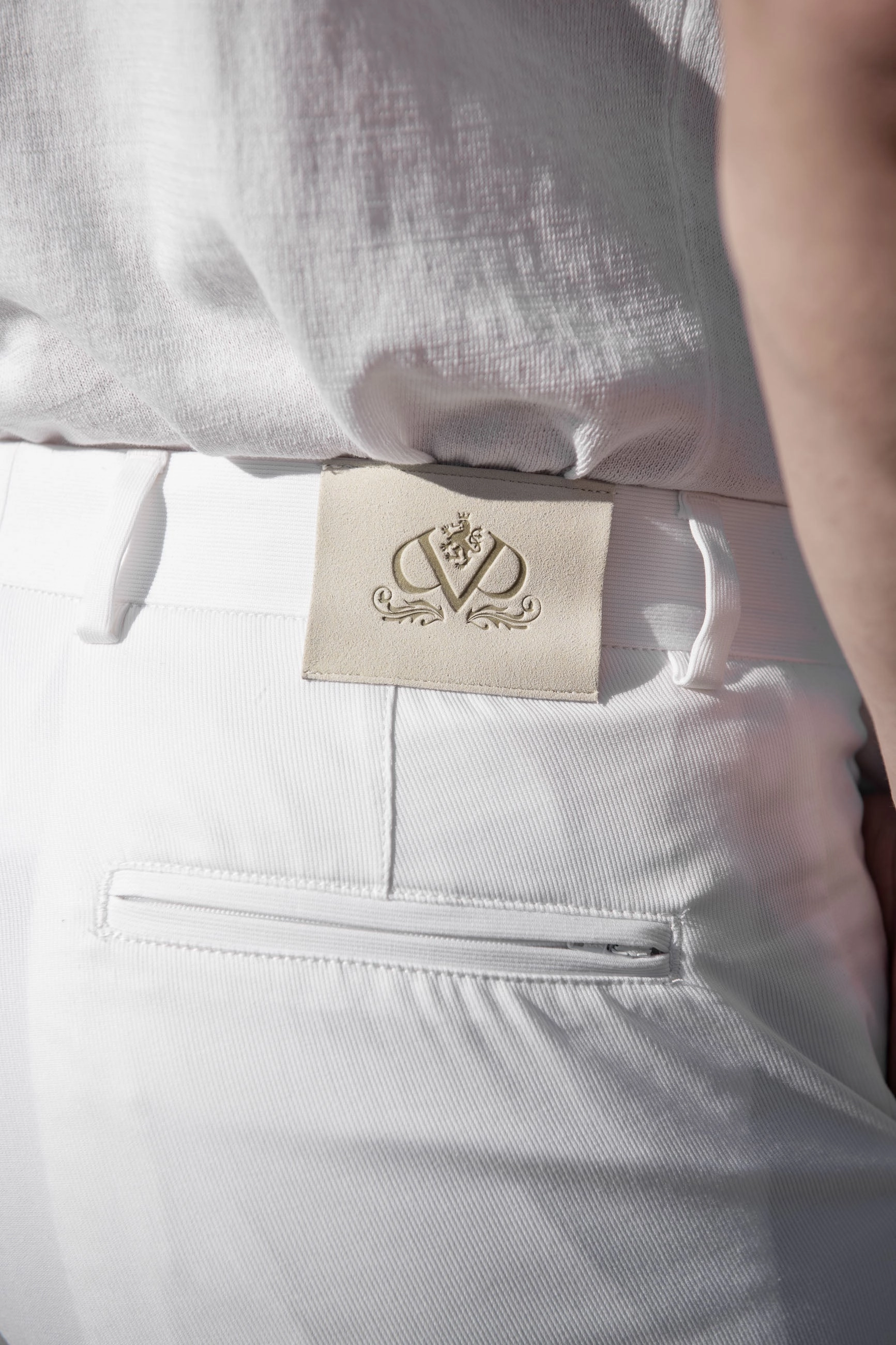 White cotton Sirmione trousers - Made in Italy All Purpose Easy Care Fabric