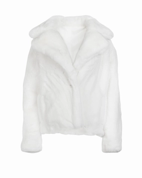 Cozy Insulation suitable for corporate events White Faux Fur Coat | White