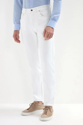 White jeans - Candiani cotton - Made in Italy Flat Seams