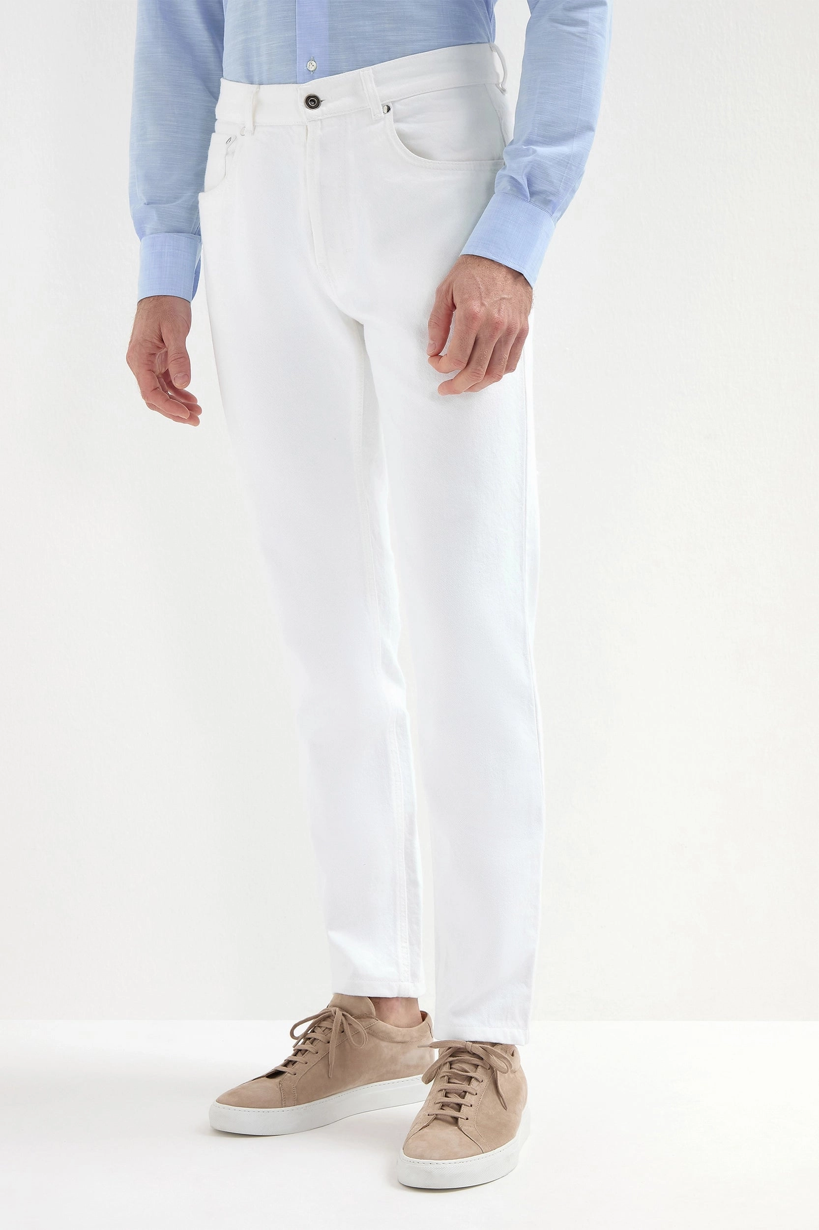 Multi Pocket System White jeans - Candiani cotton - Made in Italy