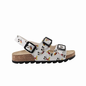 Sandal Care White Mickey Mouse Buckle Sandals