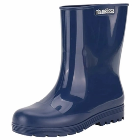 Mini Melissa Welly 33868-AQ987 Kid  Blue Pull On Waterproof Rain Boot JOBB2060 Breathable Support Anti Skid